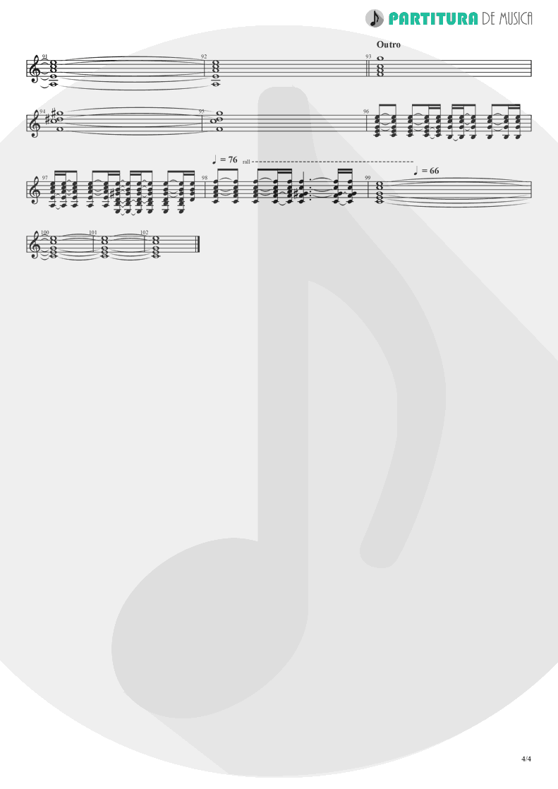 Partitura de musica de Guitarra Elétrica - Don't Look Back In Anger | Oasis | (What's the Story) Morning Glory? 1995 - pag 4