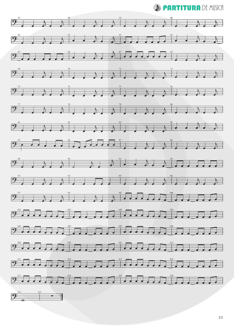 Partitura de musica de Baixo Elétrico - Roll With It | Oasis | (What's the Story) Morning Glory? 1995 - pag 2