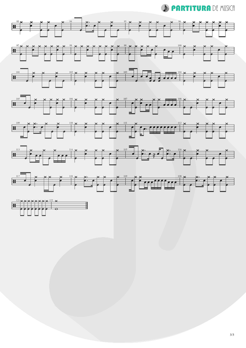 Partitura de musica de Bateria - Roll With It | Oasis | (What's the Story) Morning Glory? 1995 - pag 3