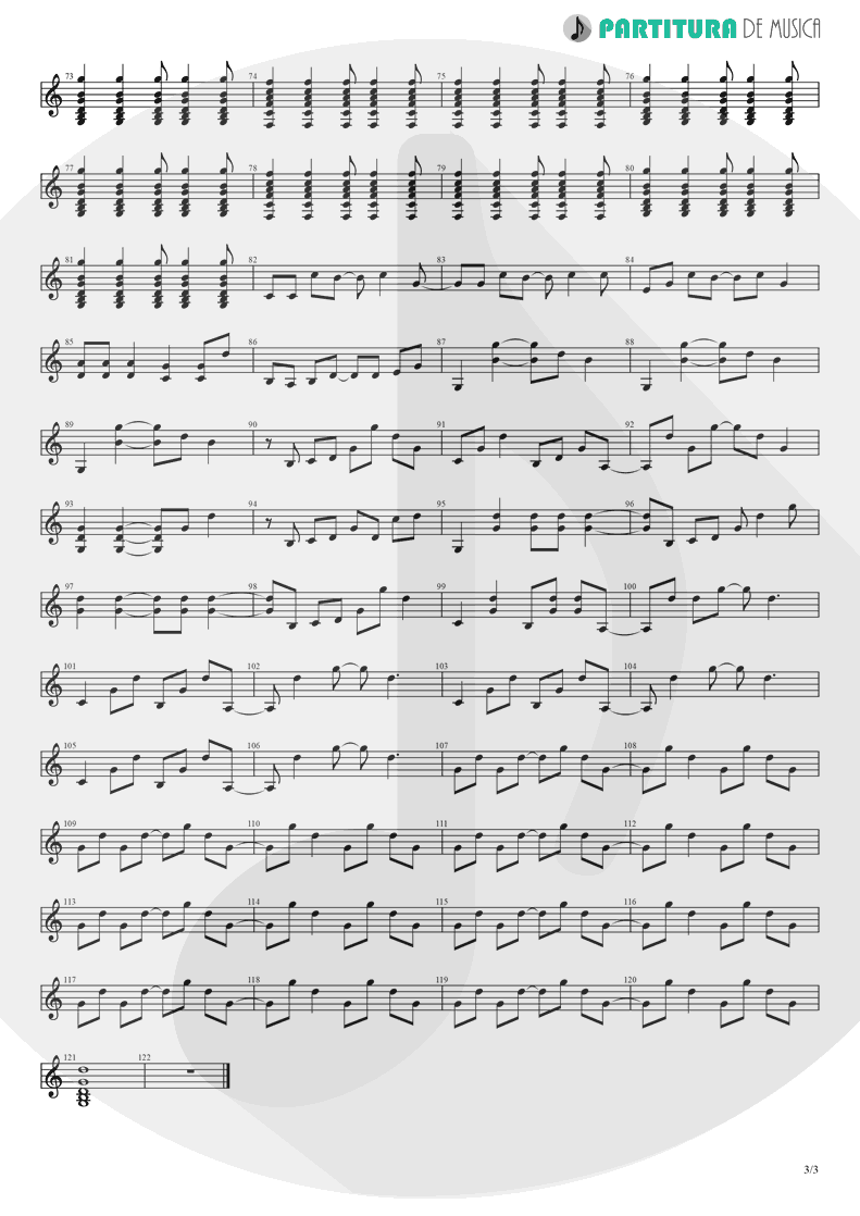 Partitura de musica de Guitarra Elétrica - Roll With It | Oasis | (What's the Story) Morning Glory? 1995 - pag 3