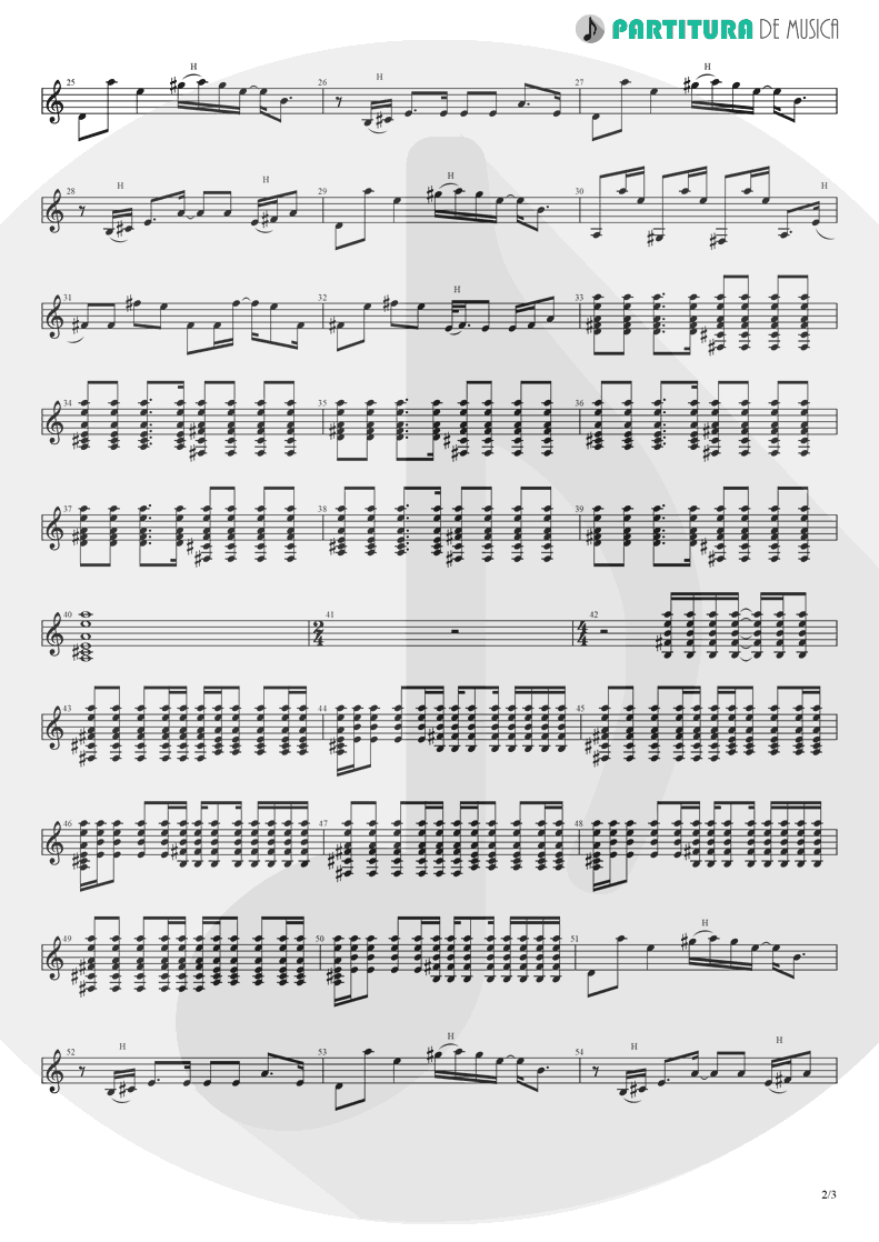 Partitura de musica de Guitarra Elétrica - Wonderwall | Oasis | (What's the Story) Morning Glory? 1995 - pag 2