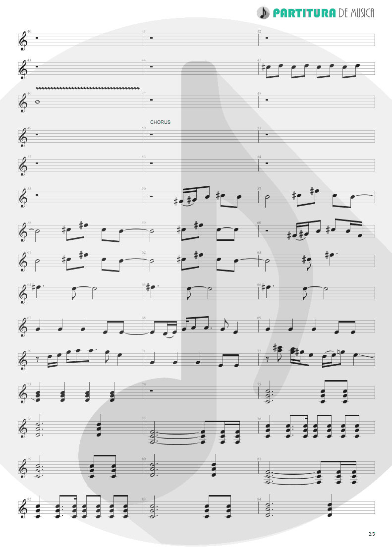 Partitura de musica de Guitarra Elétrica - All Around The World | Oasis | Be Here Now 1997 - pag 2