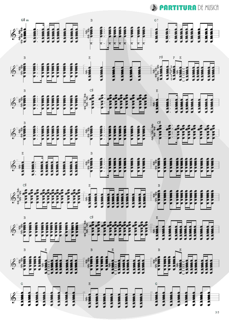 Partitura de musica de Violão - All Around The World | Oasis | Be Here Now 1997 - pag 3