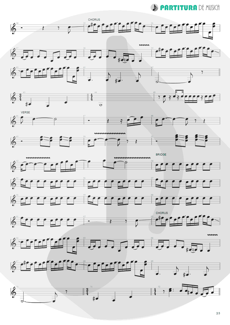 Partitura de musica de Guitarra Elétrica - Magic Pie | Oasis | Be Here Now 1997 - pag 2