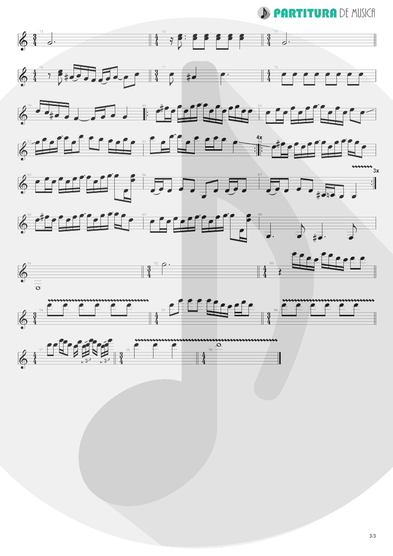 Partitura de musica de Guitarra Elétrica - Magic Pie | Oasis | Be Here Now 1997 - pag 3