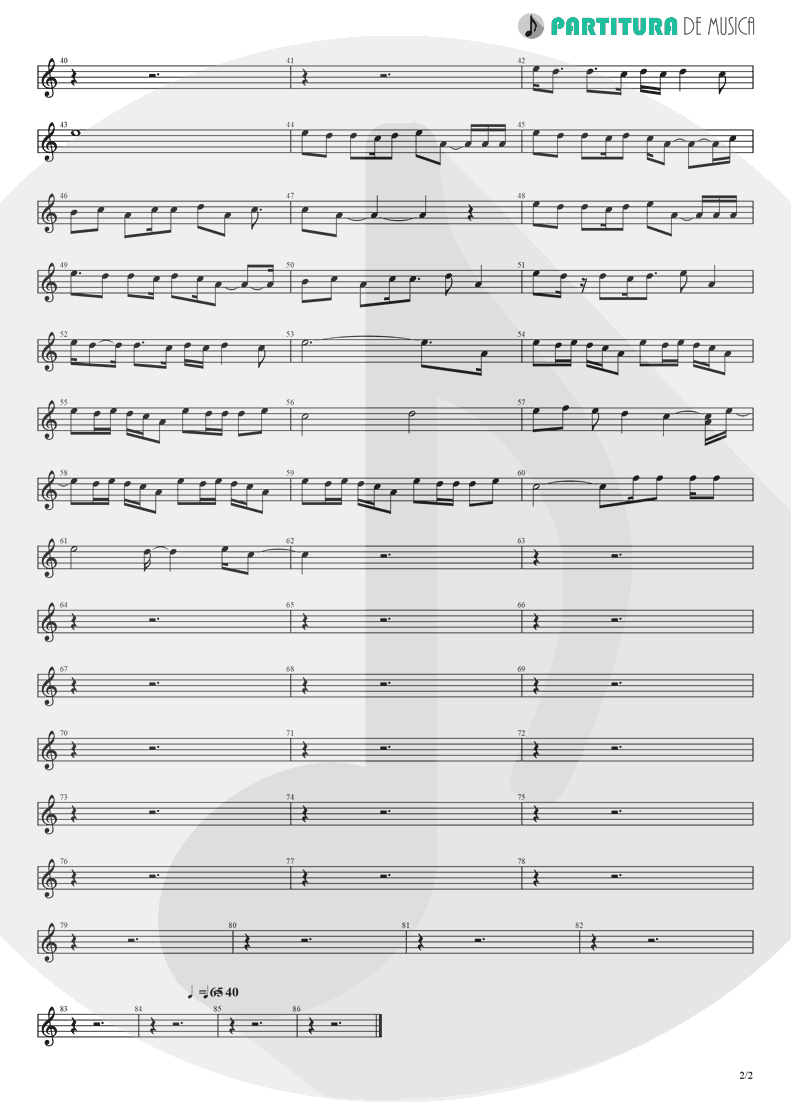 Partitura de musica de Piano - The Masterplan | Oasis | The Masterplan 1998 - pag 2