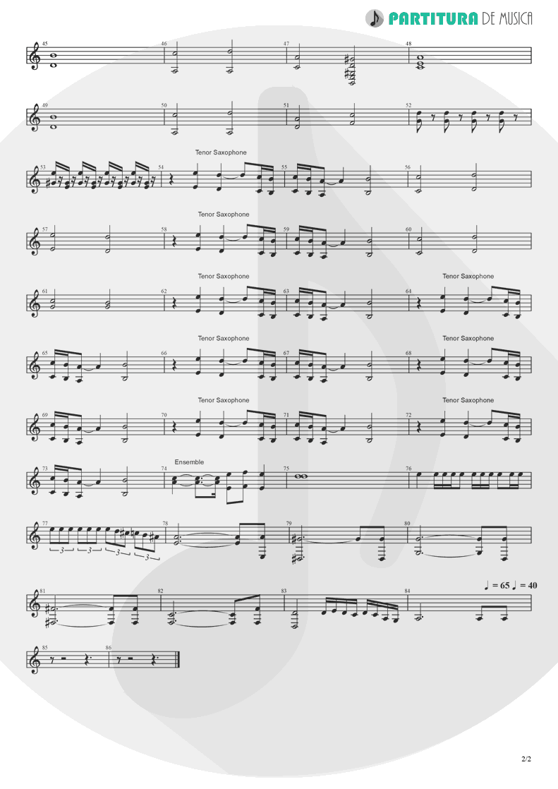 Partitura de musica de Violino - The Masterplan | Oasis | The Masterplan 1998 - pag 2