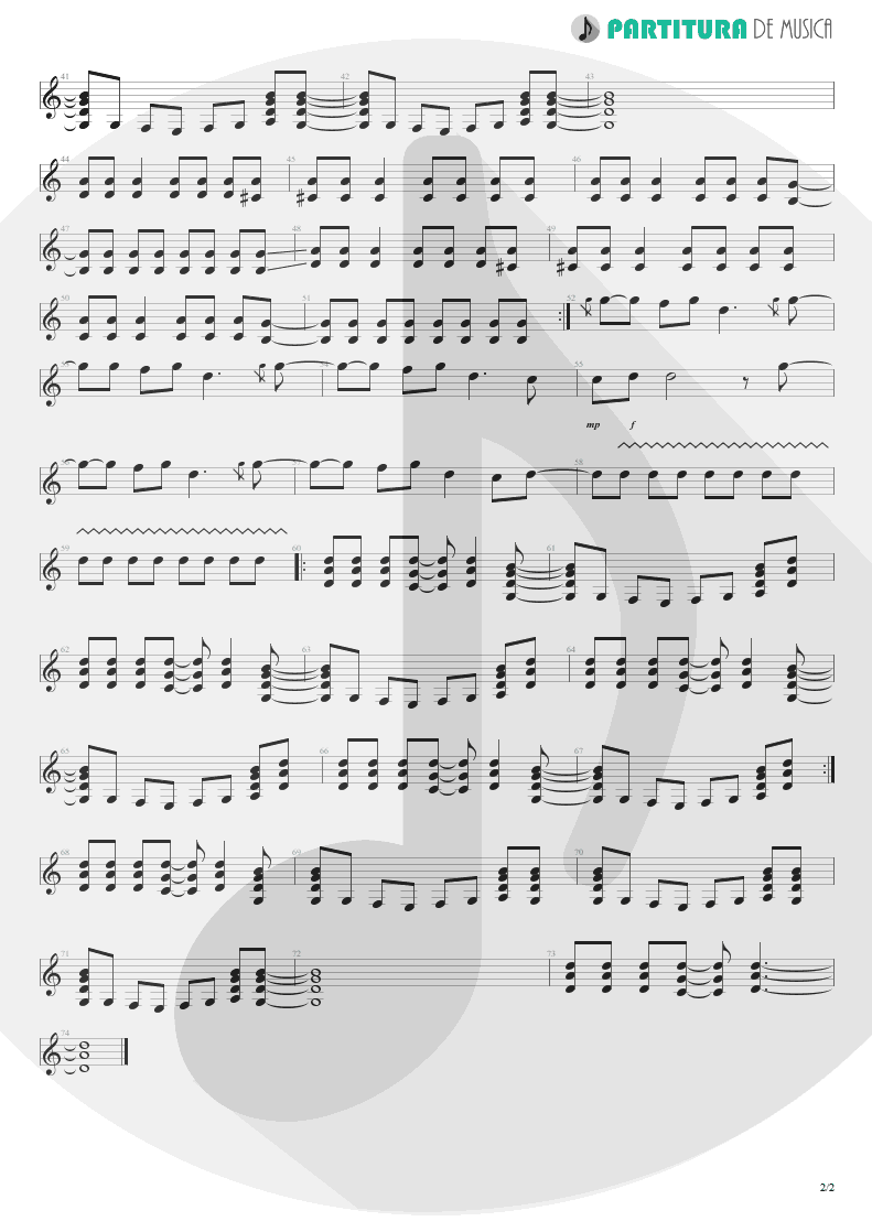 Partitura de musica de Guitarra Elétrica - I Can See A Liar | Oasis | Standing on the Shoulder of Giants 2000 - pag 2