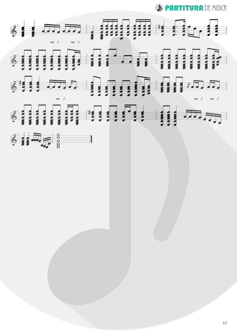 Partitura de musica de Guitarra Elétrica - Sunday Morning Call | Oasis | Standing on the Shoulder of Giants 2000 - pag 3