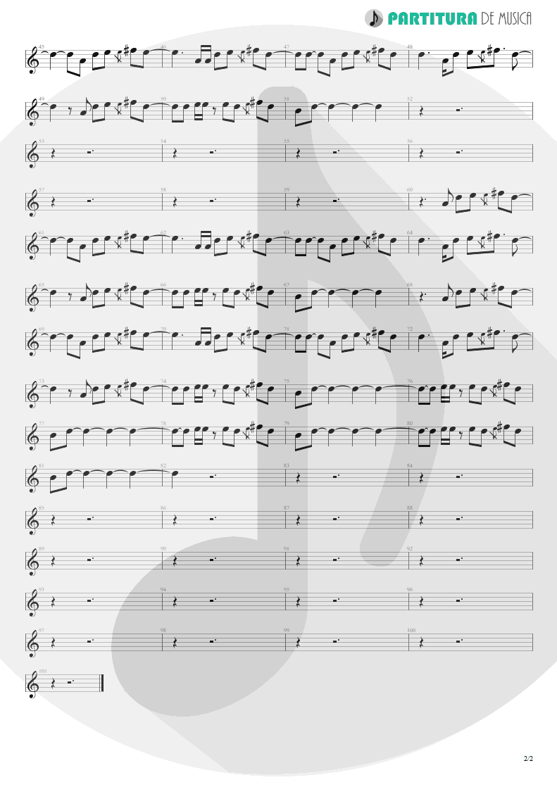 Partitura de musica de Canto - Stop Crying Your Heart Out | Oasis | Heathen Chemistry 2002 - pag 2