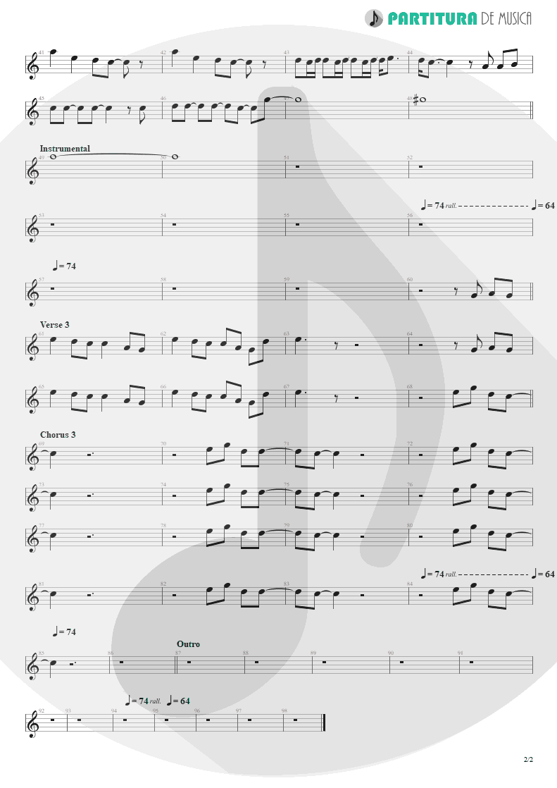 Partitura de musica de Canto - Let There Be Love | Oasis | Don't Believe the Truth 2005 - pag 2