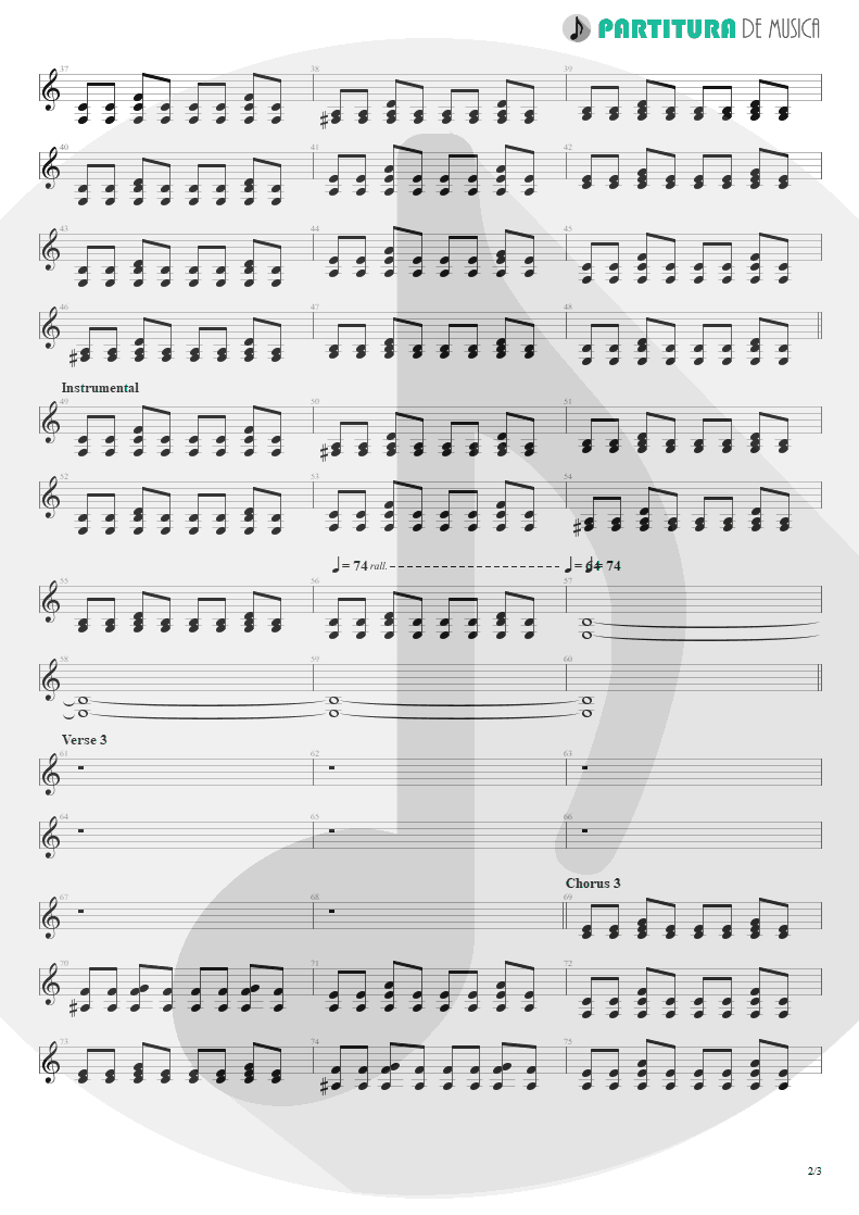 Partitura de musica de Guitarra Elétrica - Let There Be Love | Oasis | Don't Believe the Truth 2005 - pag 2