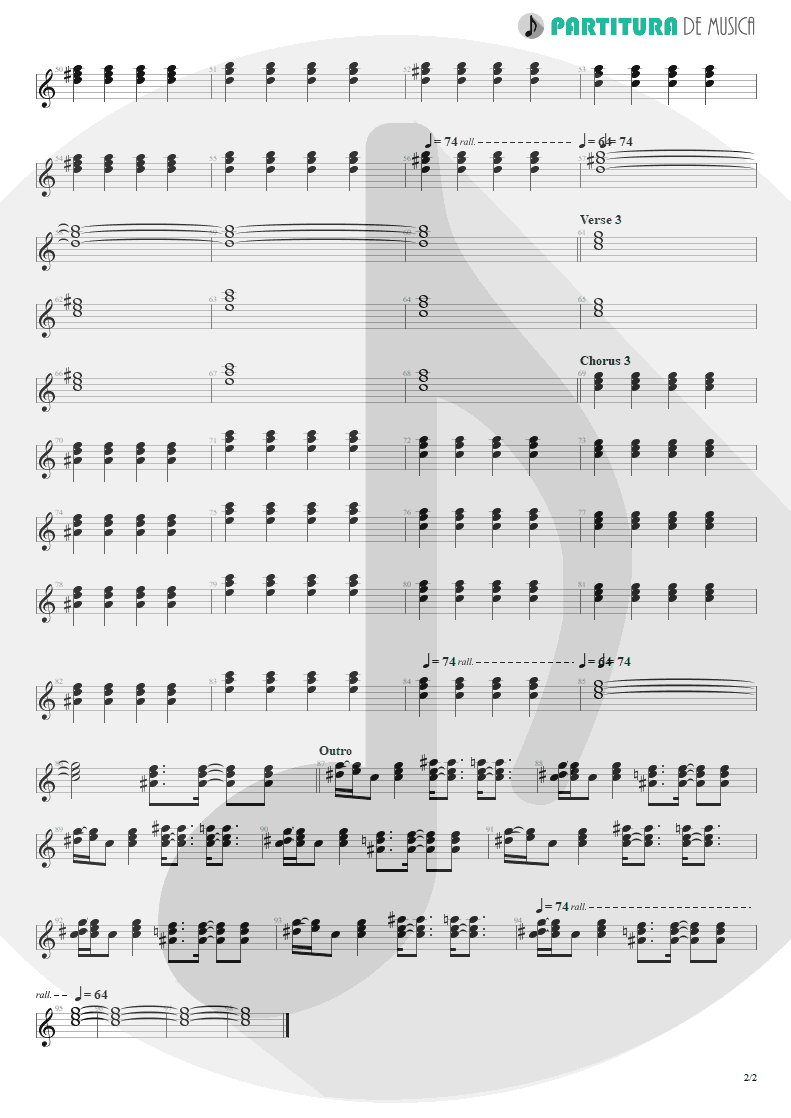 Partitura de musica de Piano - Let There Be Love | Oasis | Don't Believe the Truth 2005 - pag 2