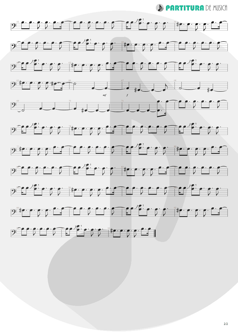 Partitura de musica de Baixo Elétrico - Lyla | Oasis | Don't Believe the Truth 2005 - pag 2