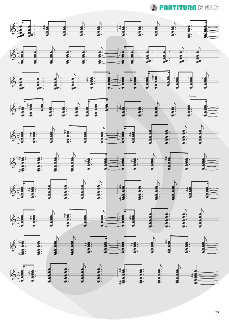 Partitura de musica de Guitarra Elétrica - Lyla | Oasis | Don't Believe the Truth 2005 - pag 2