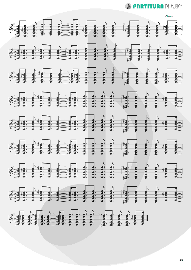 Partitura de musica de Guitarra Elétrica - Lyla | Oasis | Don't Believe the Truth 2005 - pag 4