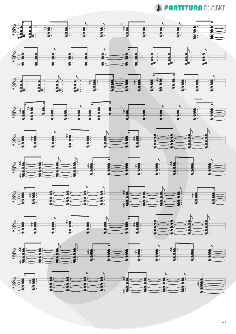 Partitura de musica de Guitarra Elétrica - Lyla | Oasis | Don't Believe the Truth 2005 - pag 2