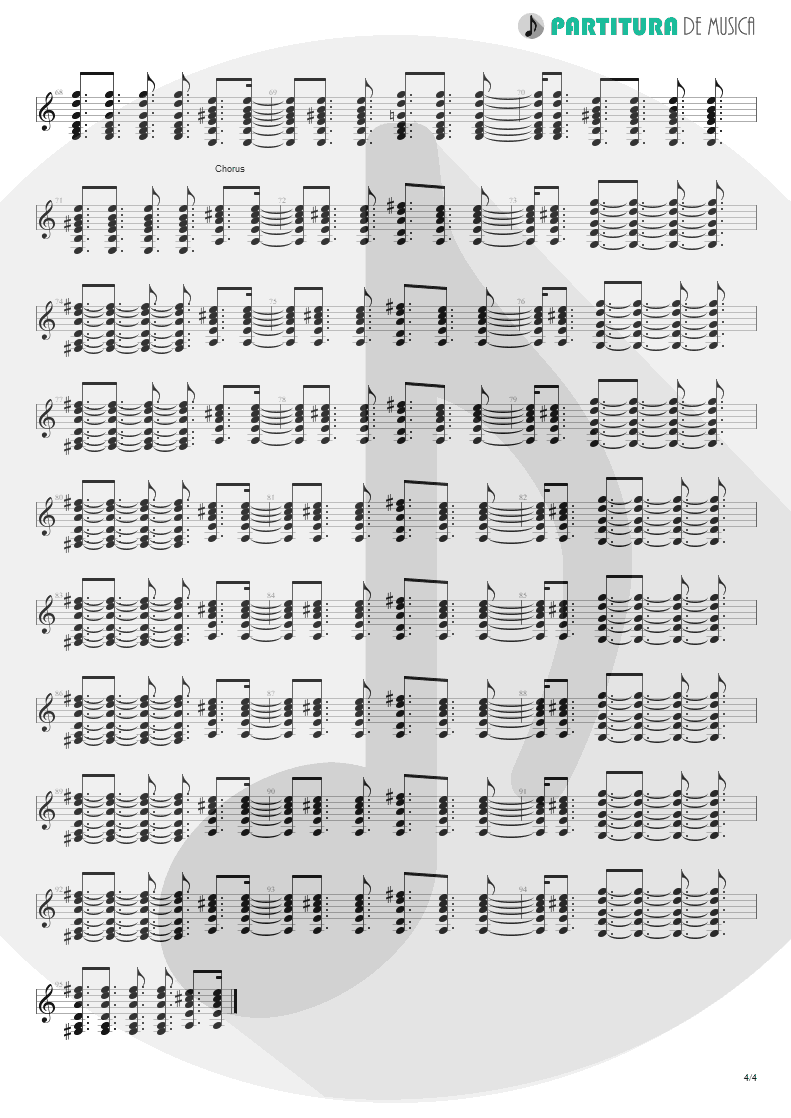 Partitura de musica de Guitarra Elétrica - Lyla | Oasis | Don't Believe the Truth 2005 - pag 4