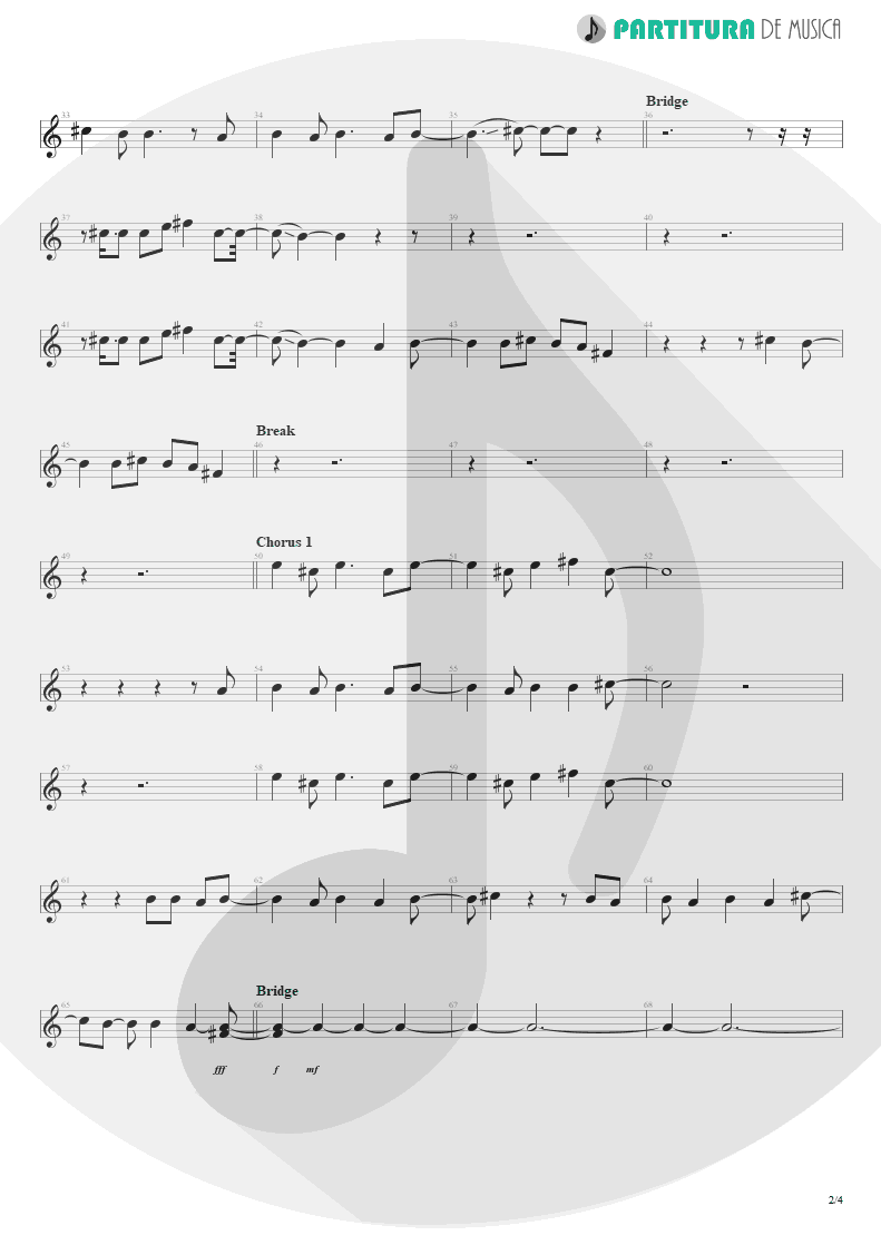 Partitura de musica de Canto - Falling Down | Oasis | Dig Out Your Soul 2008 - pag 2