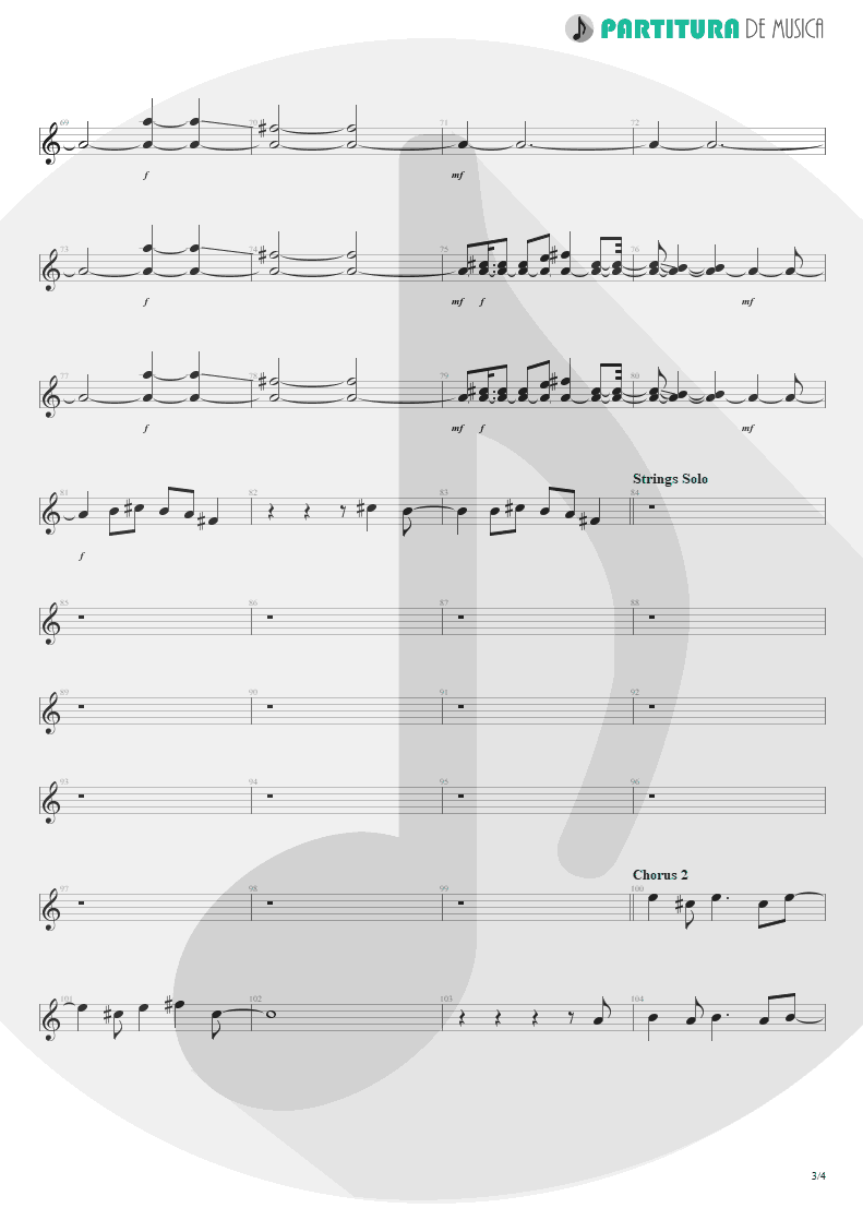 Partitura de musica de Canto - Falling Down | Oasis | Dig Out Your Soul 2008 - pag 3