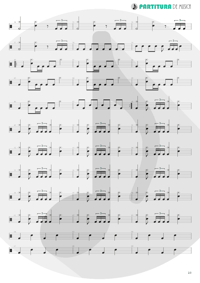 Partitura de musica de Bateria - Mais Que Vencedores | Oficina G3 | Nada é Tão Novo, Nada é Tão Velho 1993 - pag 2