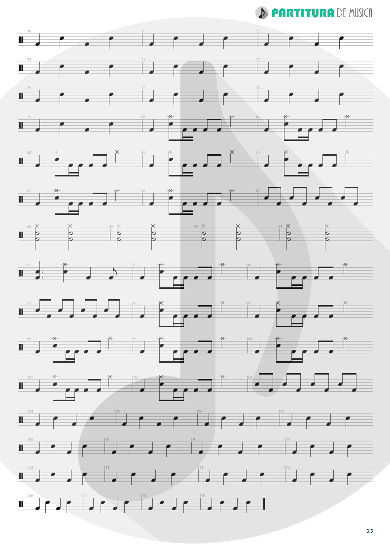 Partitura de musica de Bateria - Mais Que Vencedores | Oficina G3 | Nada é Tão Novo, Nada é Tão Velho 1993 - pag 3