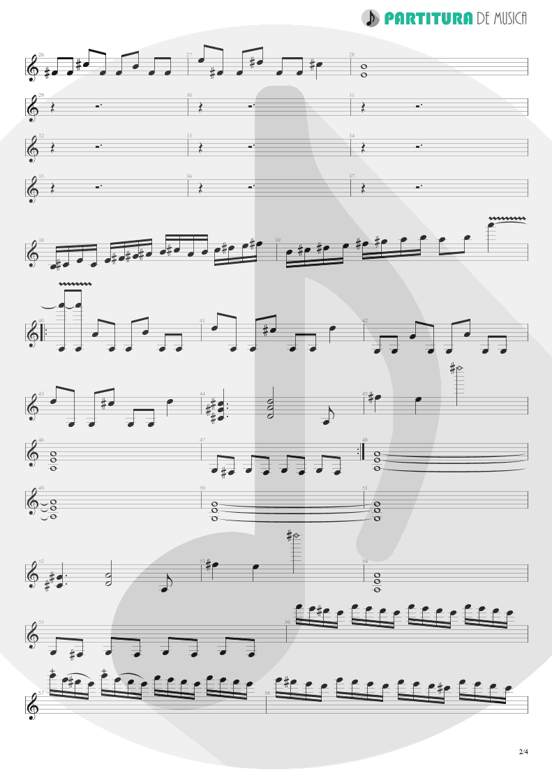 Partitura de musica de Guitarra Elétrica - Mais Que Vencedores | Oficina G3 | Nada é Tão Novo, Nada é Tão Velho 1993 - pag 2