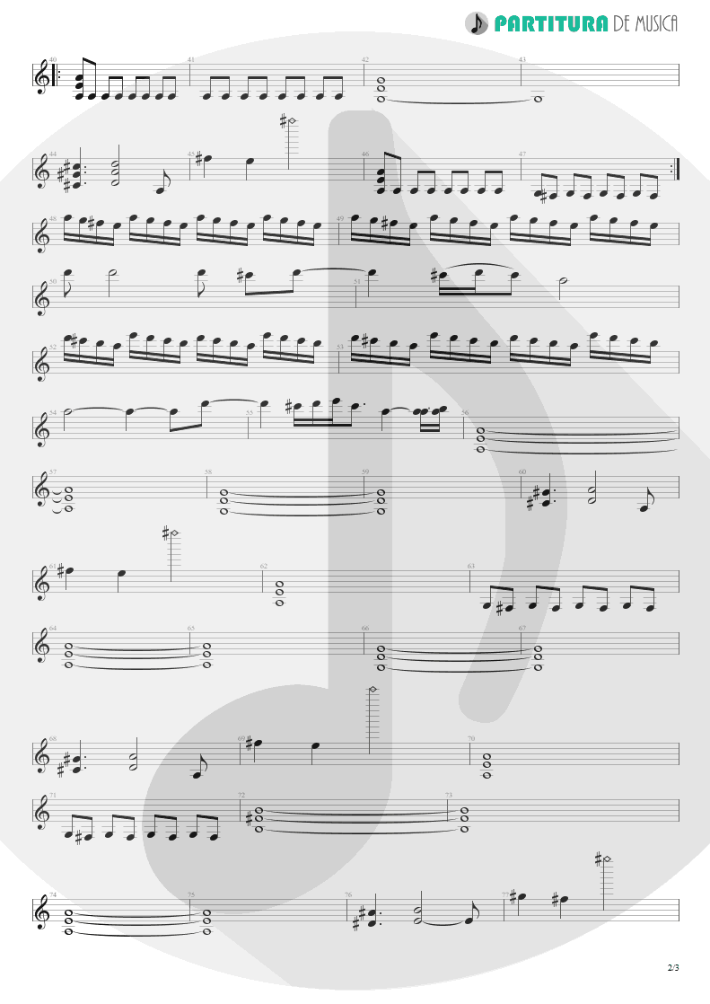 Partitura de musica de Guitarra Elétrica - Mais Que Vencedores | Oficina G3 | Nada é Tão Novo, Nada é Tão Velho 1993 - pag 2