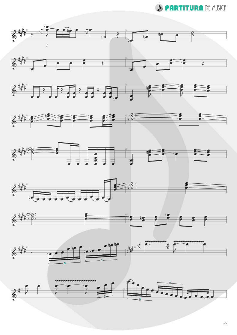 Partitura de musica de Guitarra Elétrica - Ele Vive | Oficina G3 | O Tempo 2000 - pag 3