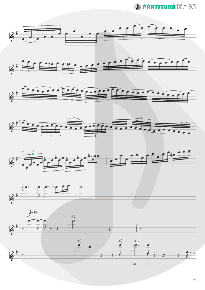 Partitura de musica de Guitarra Elétrica - Ele Vive | Oficina G3 | O Tempo 2000 - pag 4