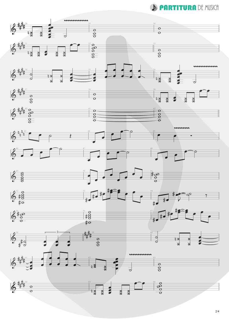 Partitura de musica de Guitarra Elétrica - Minha Luta | Oficina G3 | Humanos 2002 - pag 2