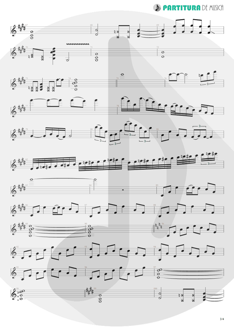 Partitura de musica de Guitarra Elétrica - Minha Luta | Oficina G3 | Humanos 2002 - pag 3