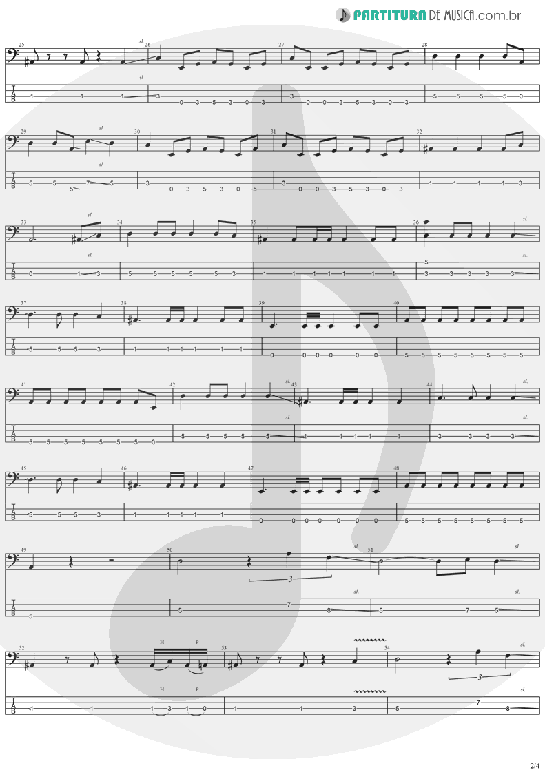 Tablatura + Partitura de musica de Baixo Elétrico - Mr. Crowley | Ozzy Osbourne | Blizzard Of Ozz 1980 - pag 2