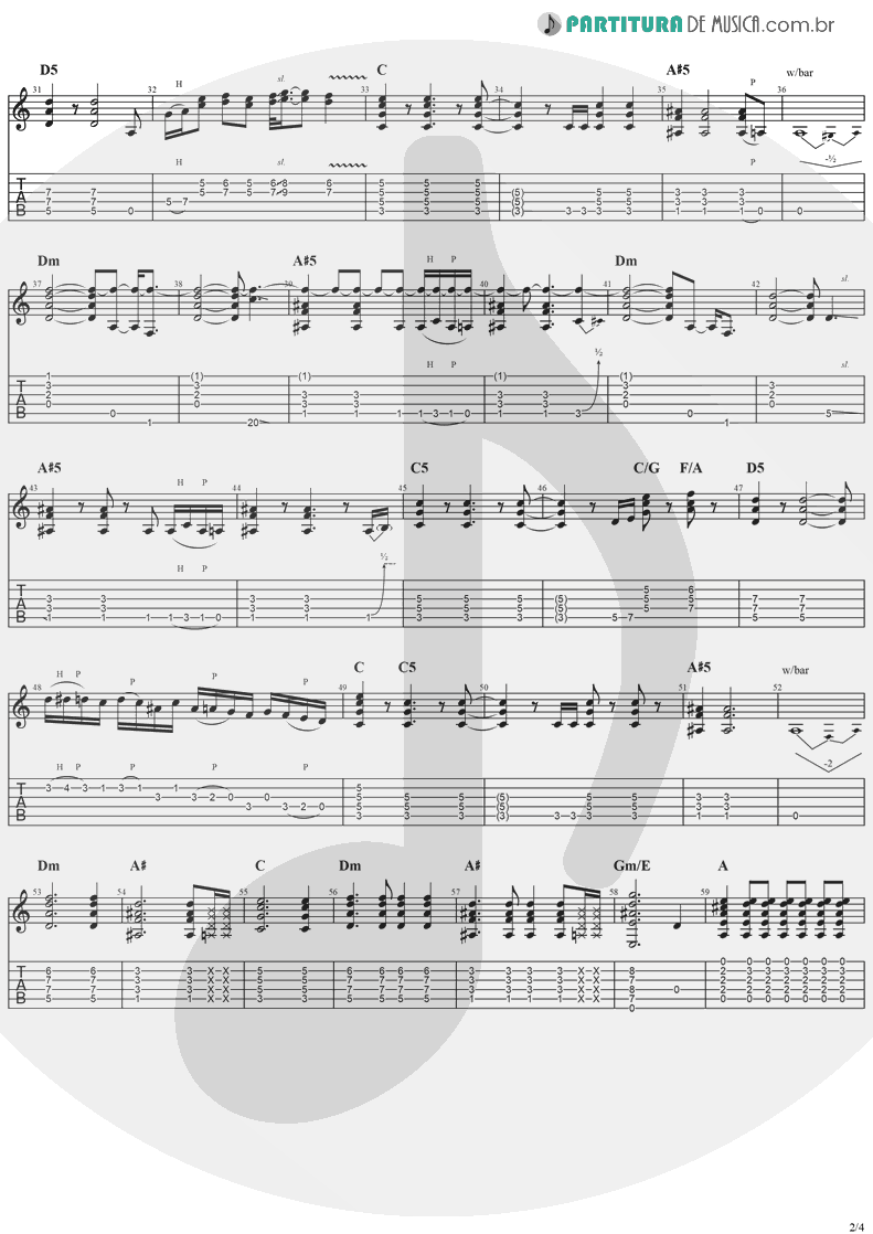 Tablatura + Partitura de musica de Guitarra Elétrica - Mr. Crowley | Ozzy Osbourne | Blizzard Of Ozz 1980 - pag 2