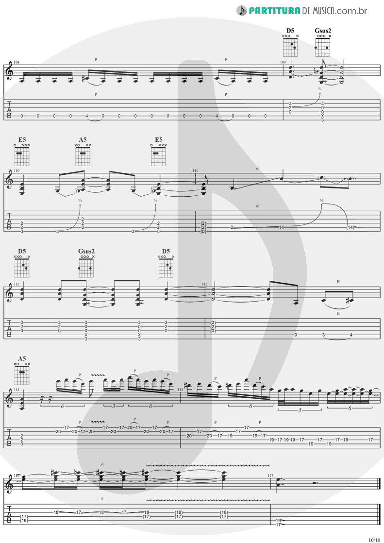 Tablatura + Partitura de musica de Guitarra Elétrica - No Bone Movies | Ozzy Osbourne | Blizzard Of Ozz 1980 - pag 10