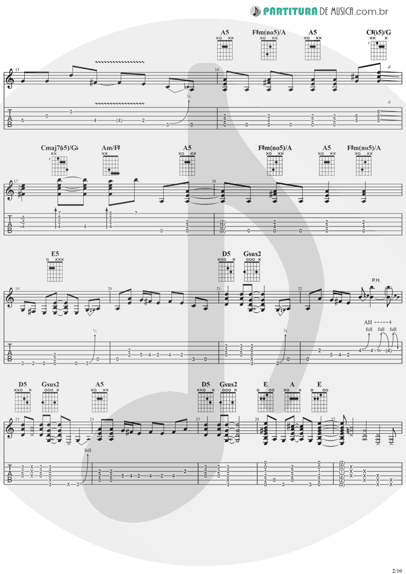 Tablatura + Partitura de musica de Guitarra Elétrica - No Bone Movies | Ozzy Osbourne | Blizzard Of Ozz 1980 - pag 2