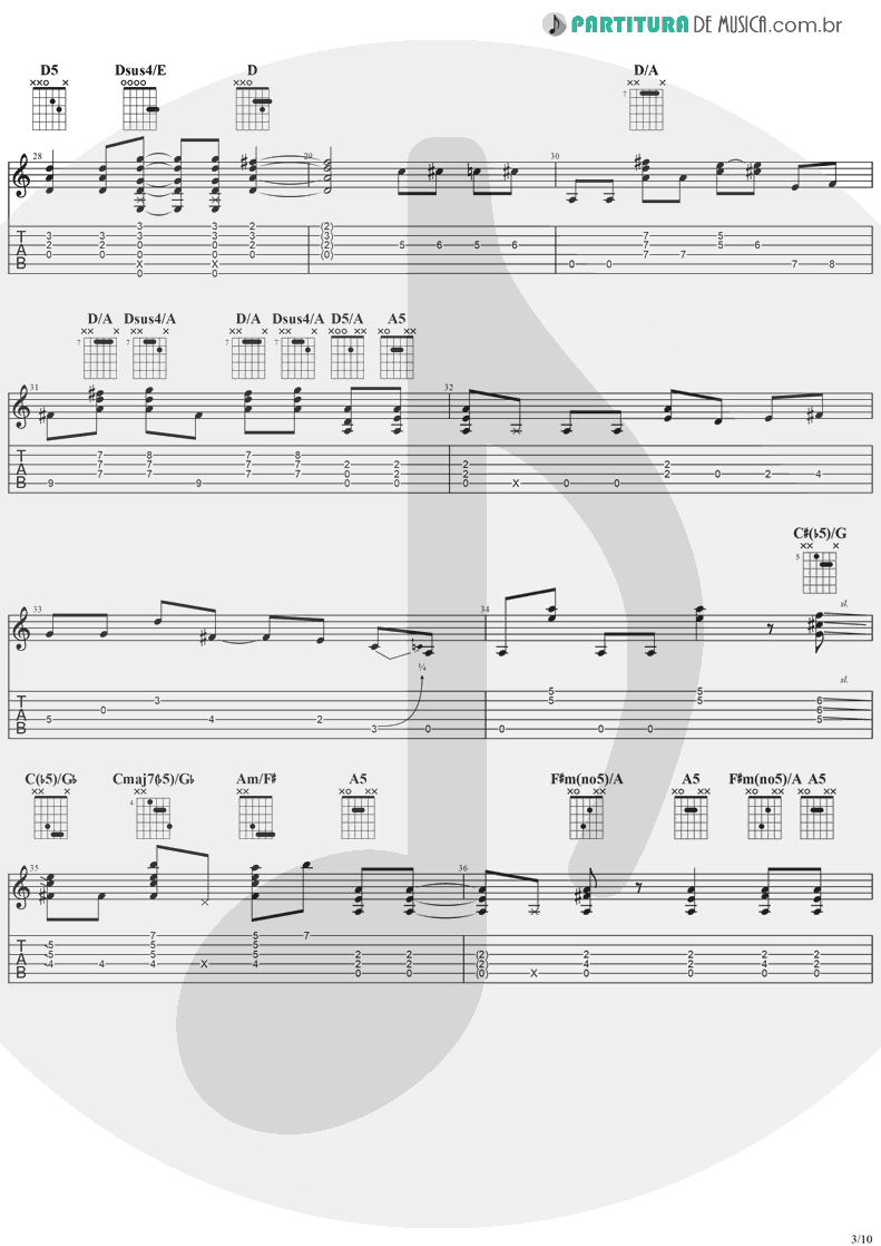 Tablatura + Partitura de musica de Guitarra Elétrica - No Bone Movies | Ozzy Osbourne | Blizzard Of Ozz 1980 - pag 3