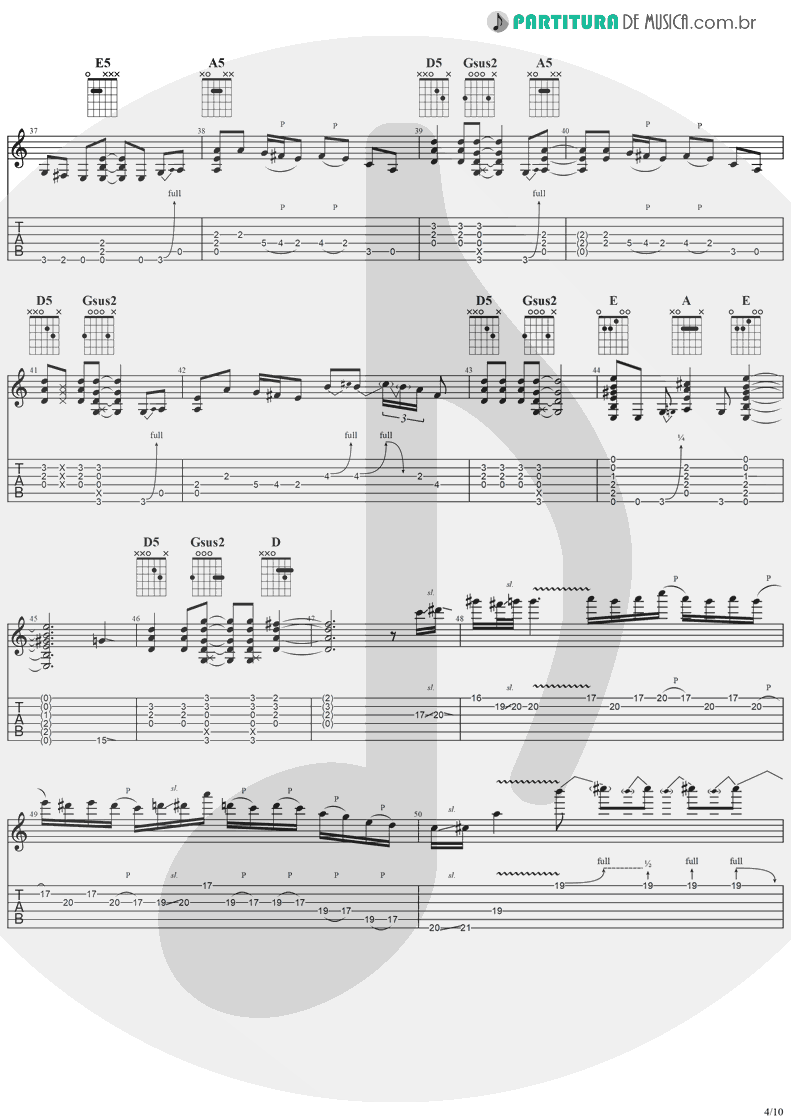 Tablatura + Partitura de musica de Guitarra Elétrica - No Bone Movies | Ozzy Osbourne | Blizzard Of Ozz 1980 - pag 4