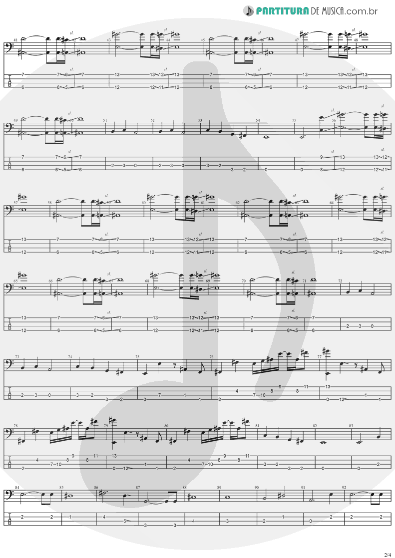 Tablatura + Partitura de musica de Baixo Elétrico - Revelation | Ozzy Osbourne | Blizzard Of Ozz 1980 - pag 2