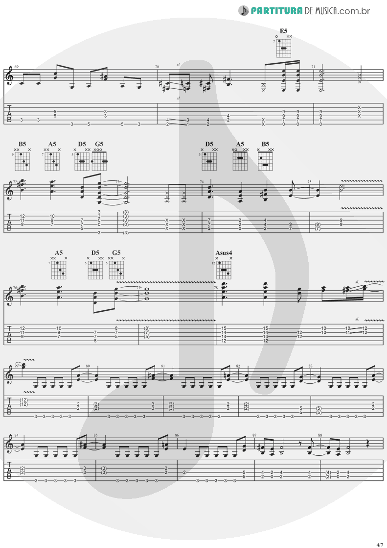 Tablatura + Partitura de musica de Guitarra Elétrica - Steal Away | Ozzy Osbourne | Blizzard Of Ozz 1980 - pag 4