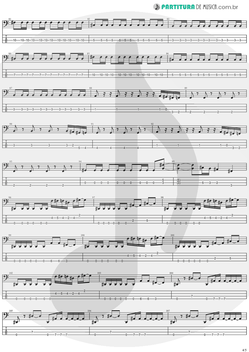 Tablatura + Partitura de musica de Baixo Elétrico - Believer | Ozzy Osbourne | Diary Of A Madman 1981 - pag 4