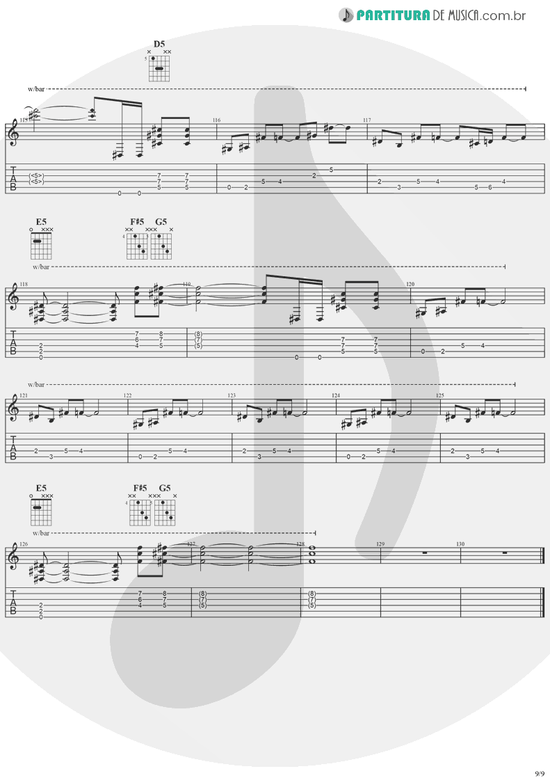 Tablatura + Partitura de musica de Guitarra Elétrica - Believer | Ozzy Osbourne | Diary Of A Madman 1981 - pag 9