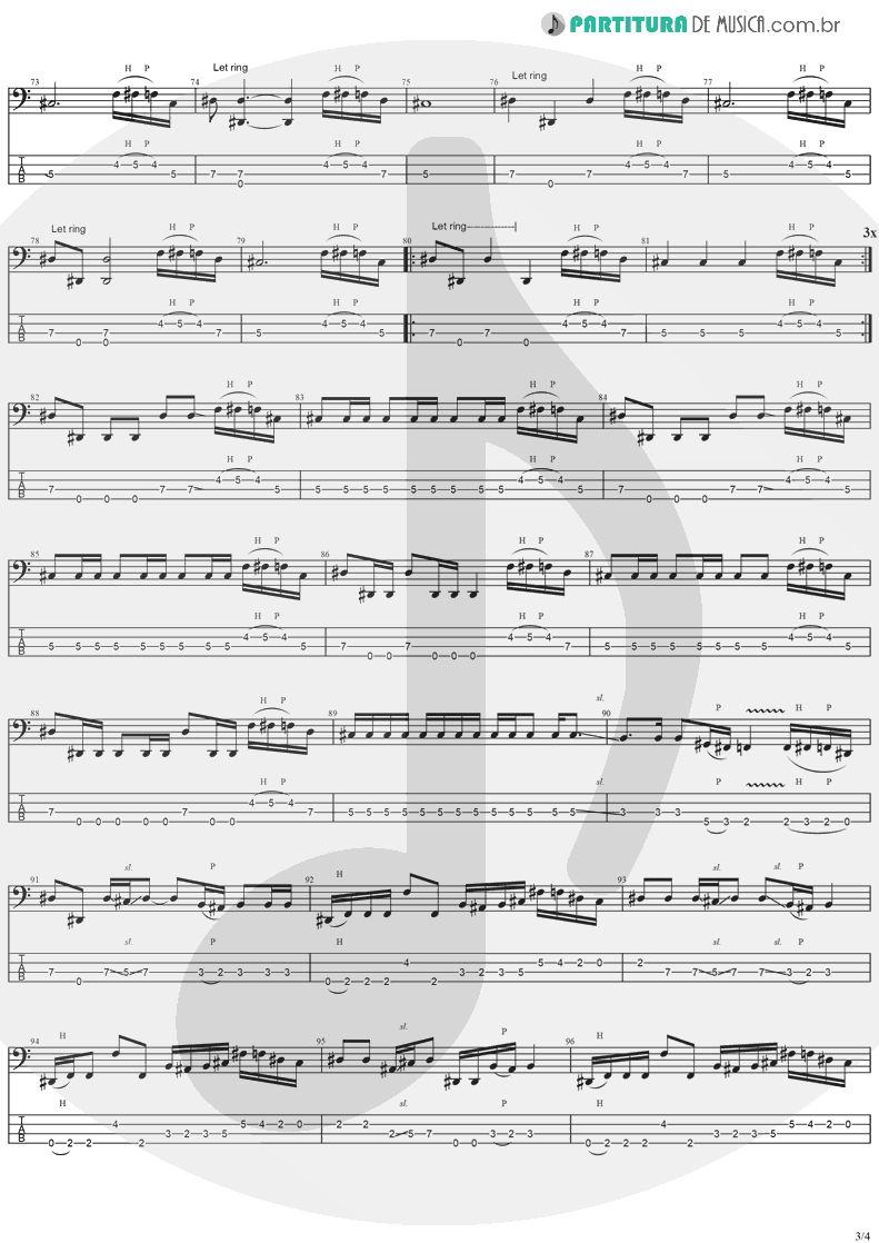 Tablatura + Partitura de musica de Baixo Elétrico - Diary Of A Madman | Ozzy Osbourne | Diary Of A Madman 1981 - pag 3