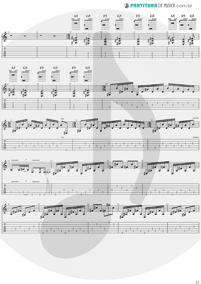 Tablatura + Partitura de musica de Guitarra Elétrica - Diary Of A Madman | Ozzy Osbourne | Diary Of A Madman 1981 - pag 2