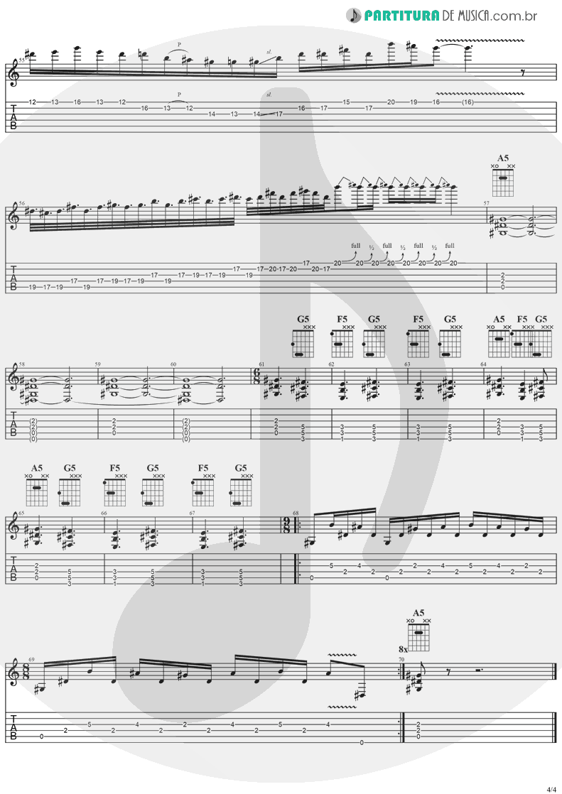 Tablatura + Partitura de musica de Guitarra Elétrica - Diary Of A Madman | Ozzy Osbourne | Diary Of A Madman 1981 - pag 4