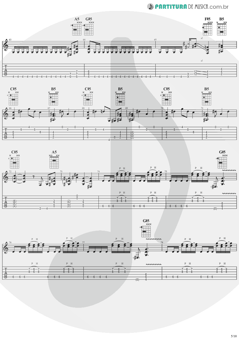Tablatura + Partitura de musica de Guitarra Elétrica - Over The Mountain | Ozzy Osbourne | Diary Of A Madman 1981 - pag 5
