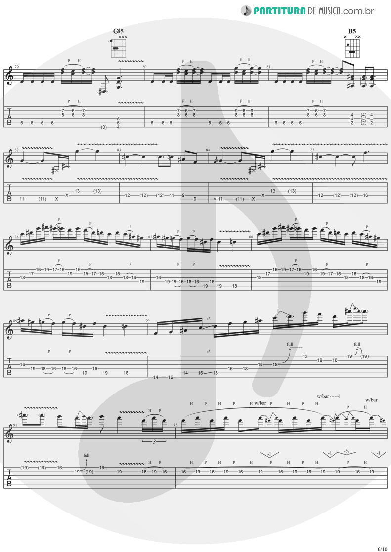 Tablatura + Partitura de musica de Guitarra Elétrica - Over The Mountain | Ozzy Osbourne | Diary Of A Madman 1981 - pag 6