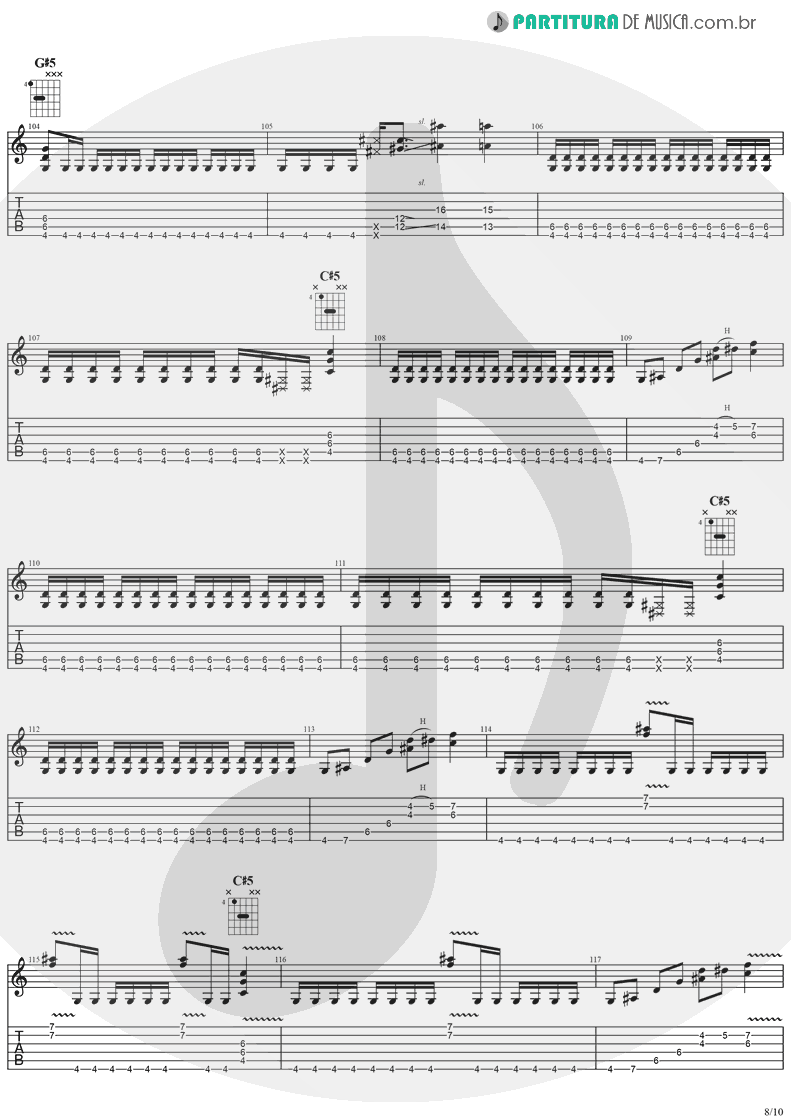 Tablatura + Partitura de musica de Guitarra Elétrica - Over The Mountain | Ozzy Osbourne | Diary Of A Madman 1981 - pag 8