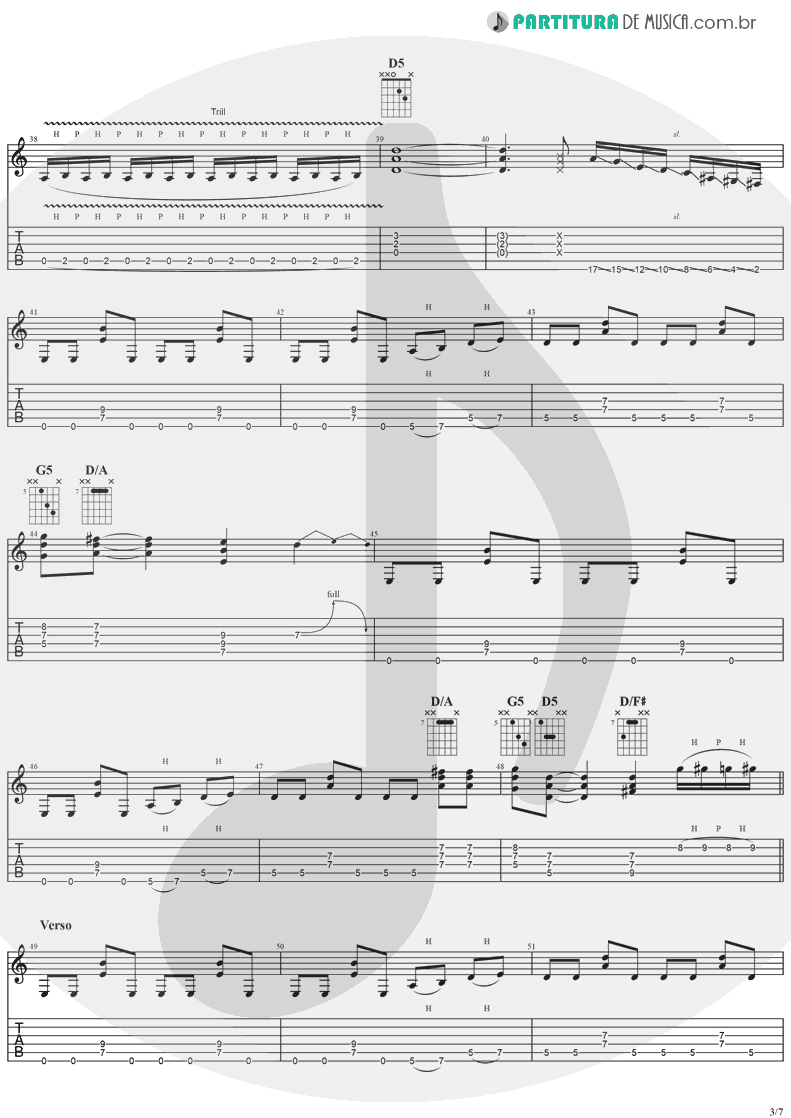 Tablatura + Partitura de musica de Guitarra Elétrica - Paranoid | Ozzy Osbourne | Speak Of The Devil 1982 - pag 3