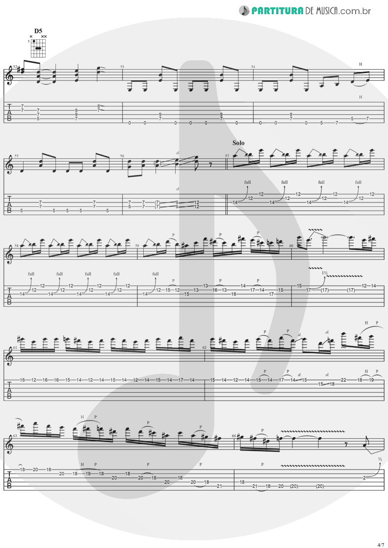 Tablatura + Partitura de musica de Guitarra Elétrica - Paranoid | Ozzy Osbourne | Speak Of The Devil 1982 - pag 4